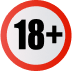 18+ circle sign